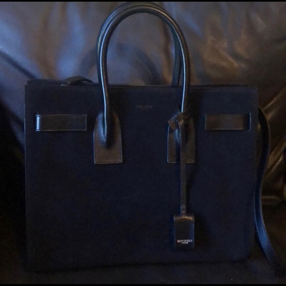 Black suede Sac De Jour YSL Saint Laurent Satchel - Picture 6 of 6